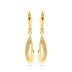oorhangers zirkonia brisur haak 33 mm 14K geelgoud