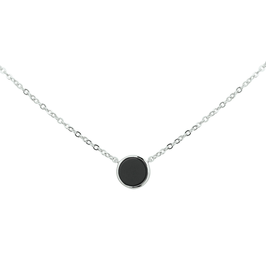 Halskette Onyx 42 + 3 cm Silber rhodiniert