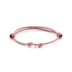 Armband satiniert zartrosa 13 - 26 cm 14K Gold mit Kautschuk/Nylon/Leder