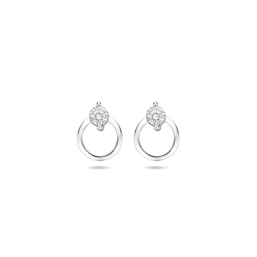 Ohrstecker Zirkonia 10,5 mm Silber rhodiniert