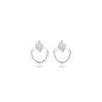 Ohrstecker Zirkonia 10,5 mm Silber rhodiniert