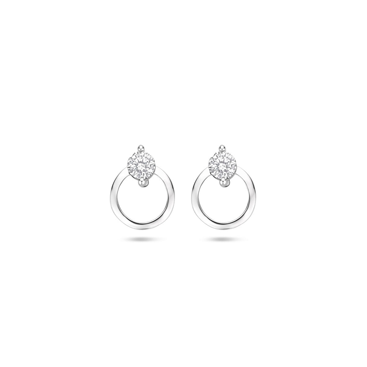 oorknoppen zirkonia 10,5 mm zilver gerhodineerd