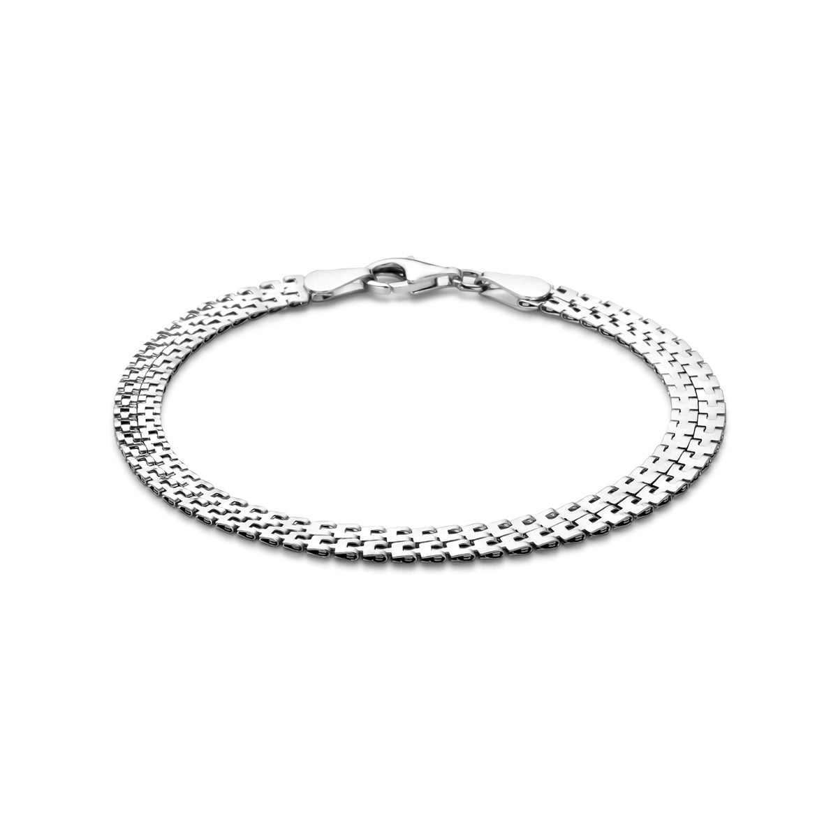 Armband 5 mm 18 cm rhodiniertes Silber