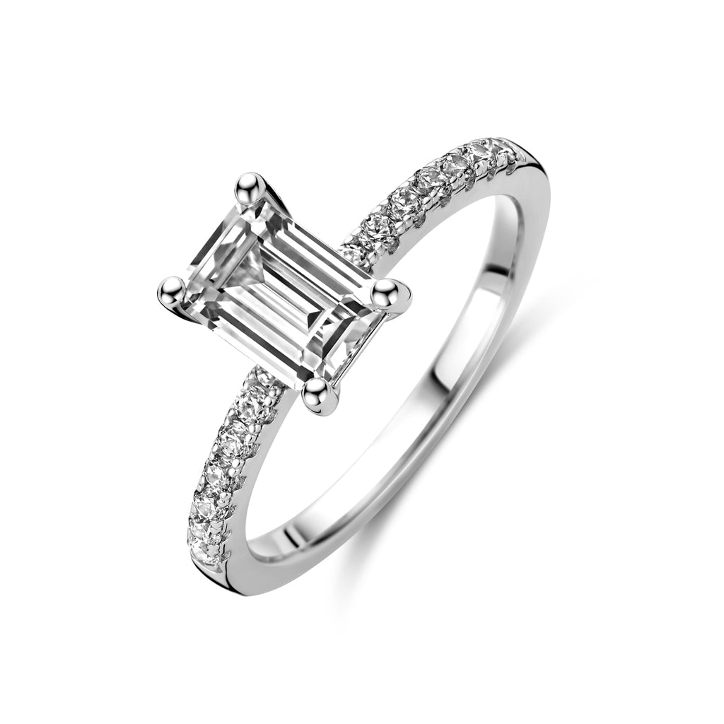 ring zirkonia zilver gerhodineerd