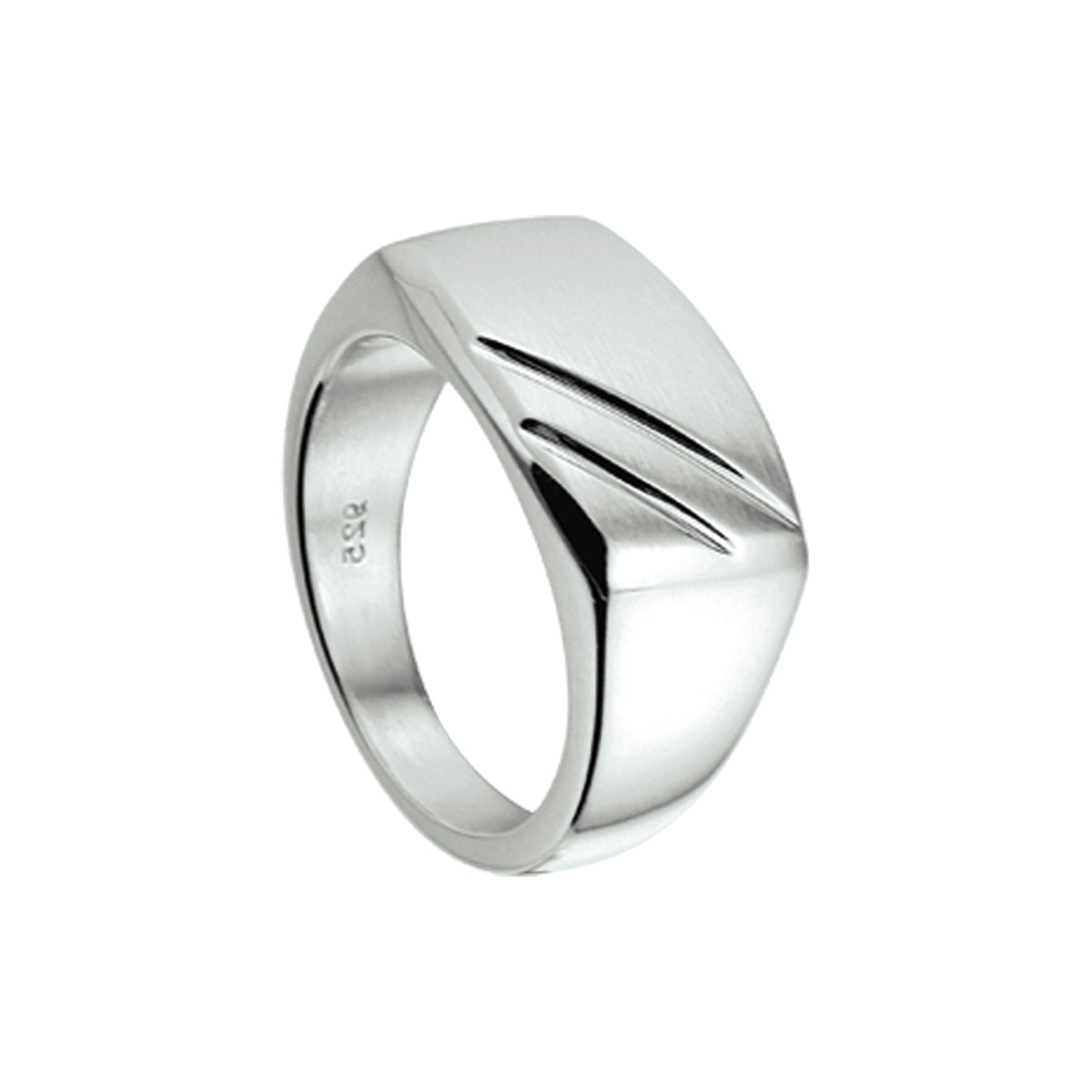 Ring Poly/Mattsilber weiß