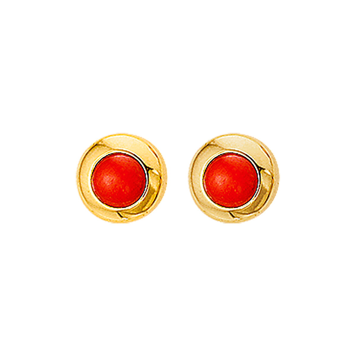 oorknoppen koraal 14K geelgoud