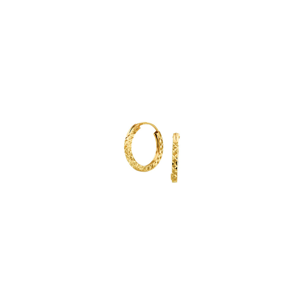 Ohrringe 1,5 mm diamantiert 14K Gelbgold