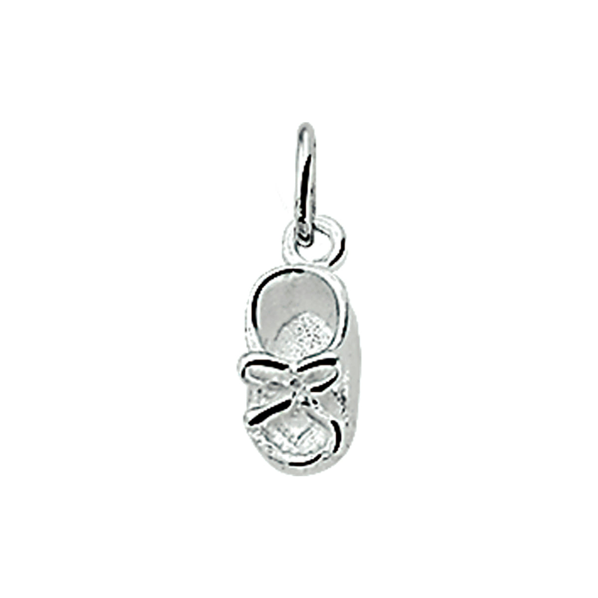Anhänger Babyschuh 12 mm Silber weiß