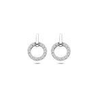 oorknoppen zirkonia 13 mm zilver gerhodineerd