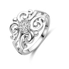 Ring Filigran Zirkonia Silber rhodiniert