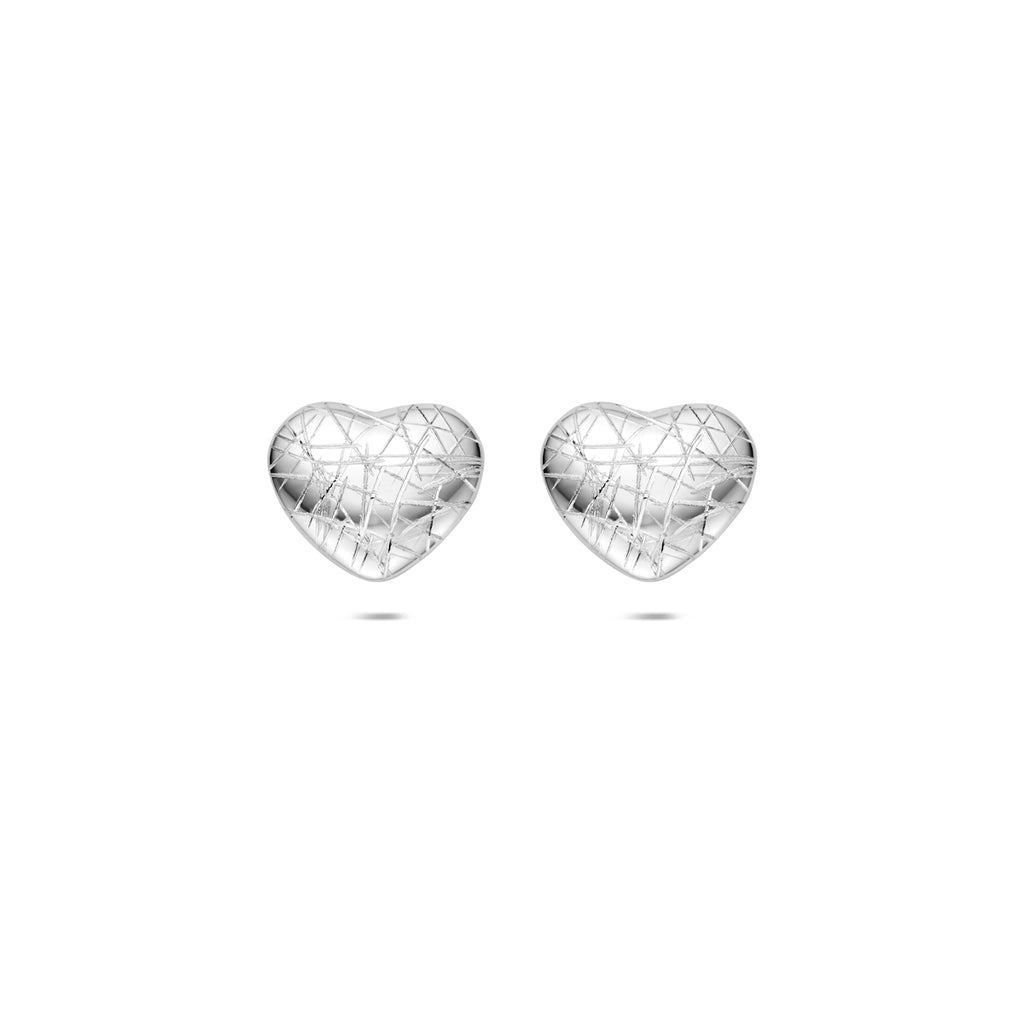oorknoppen gescratcht 7,5 mm zilver gerhodineerd