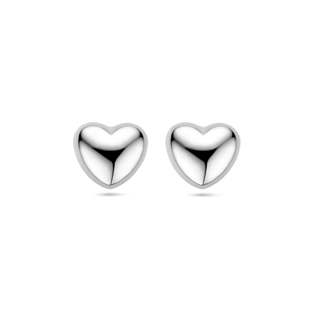 oorknoppen hart zilver gerhodineerd