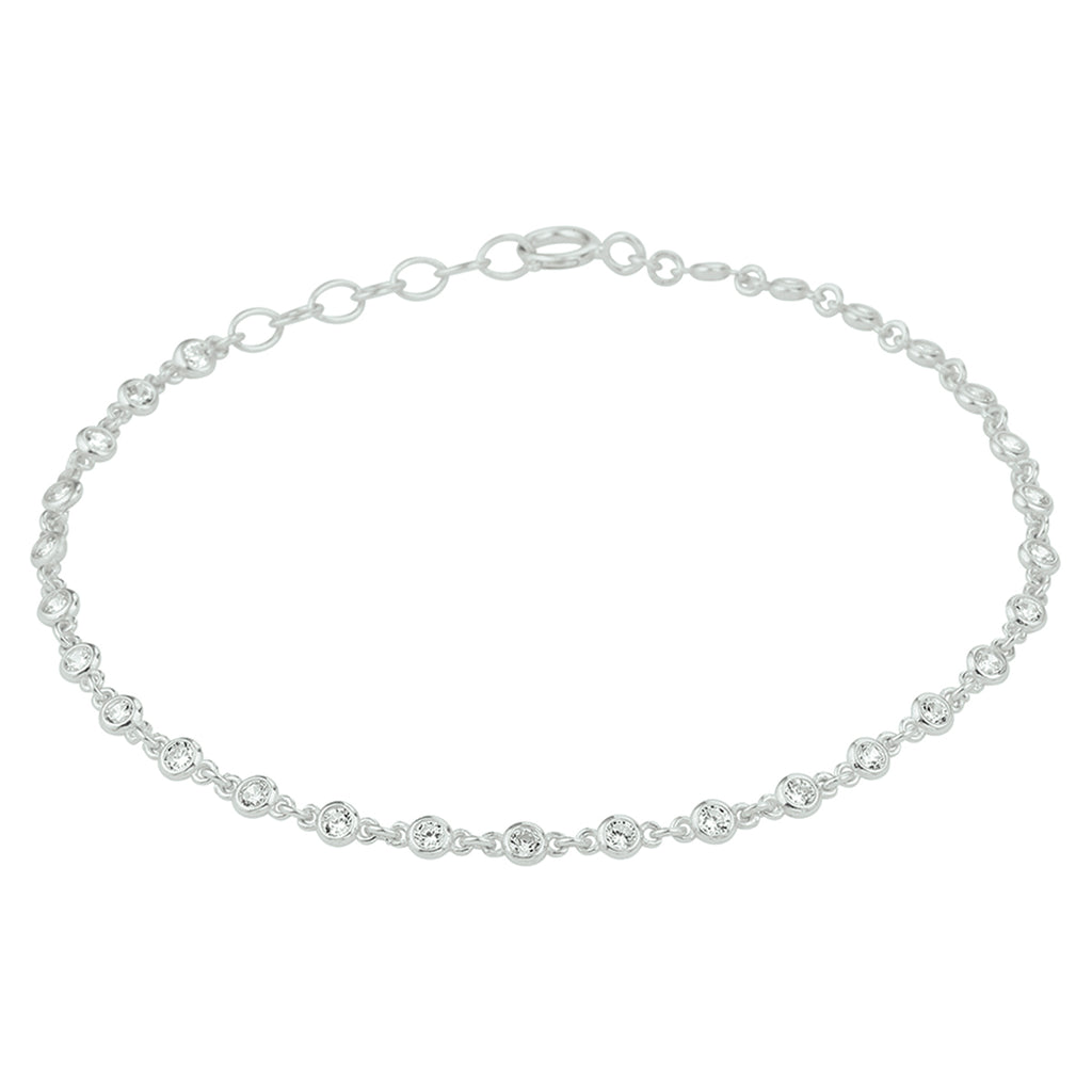 Armband Zirkonia 16,5 + 2 cm Silber rhodiniert