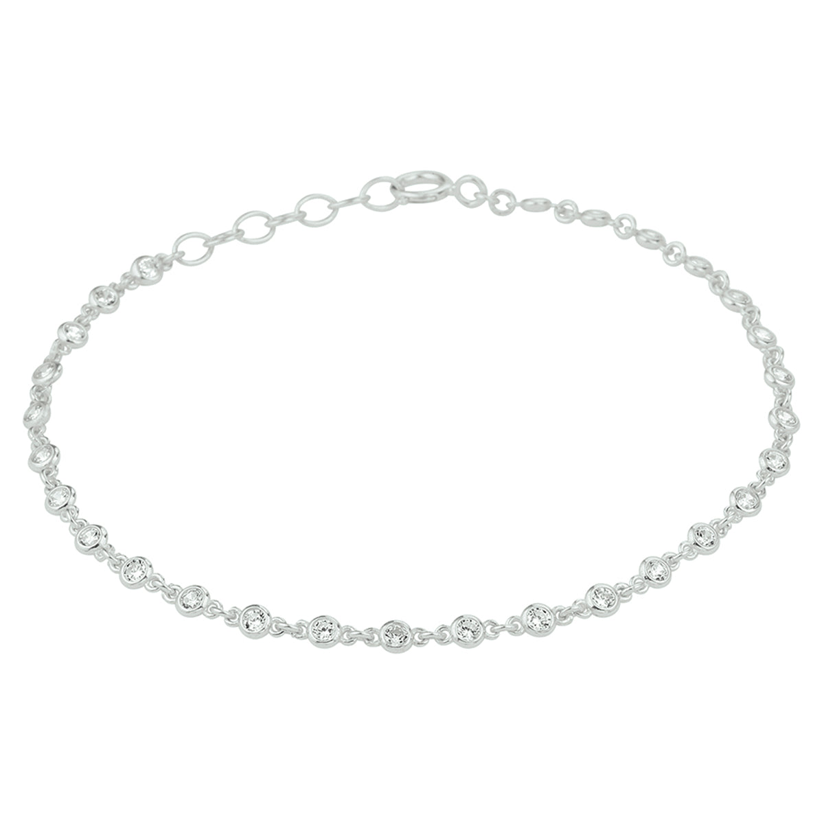 Armband Zirkonia 16,5 + 2 cm Silber rhodiniert