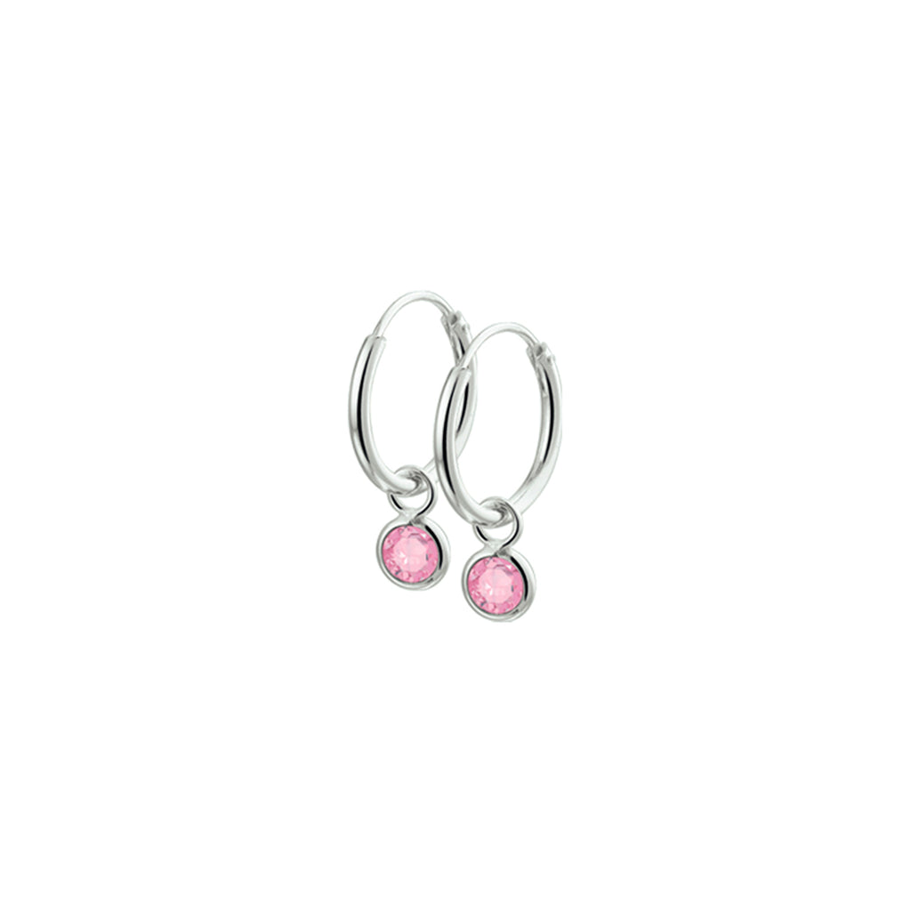 Ohrringe rosa Zirkonia silber weiß