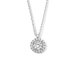 Zirkonia-Halskette 41 + 4 cm Halo-Silber rhodiniert