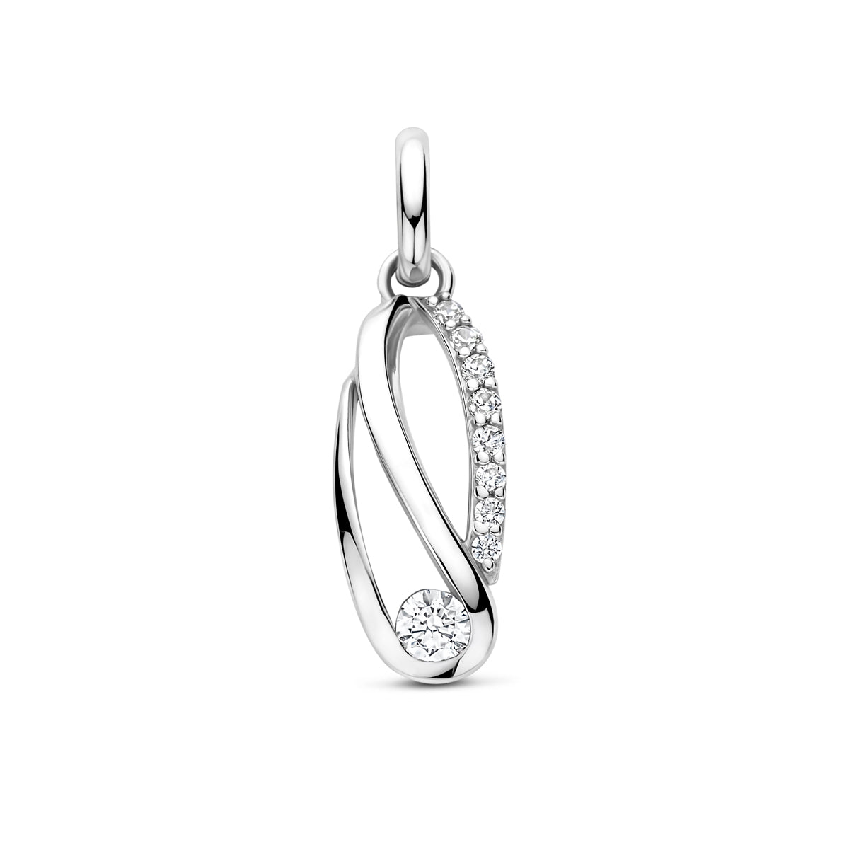 hanger zirkonia 13,5 mm zilver gerhodineerd