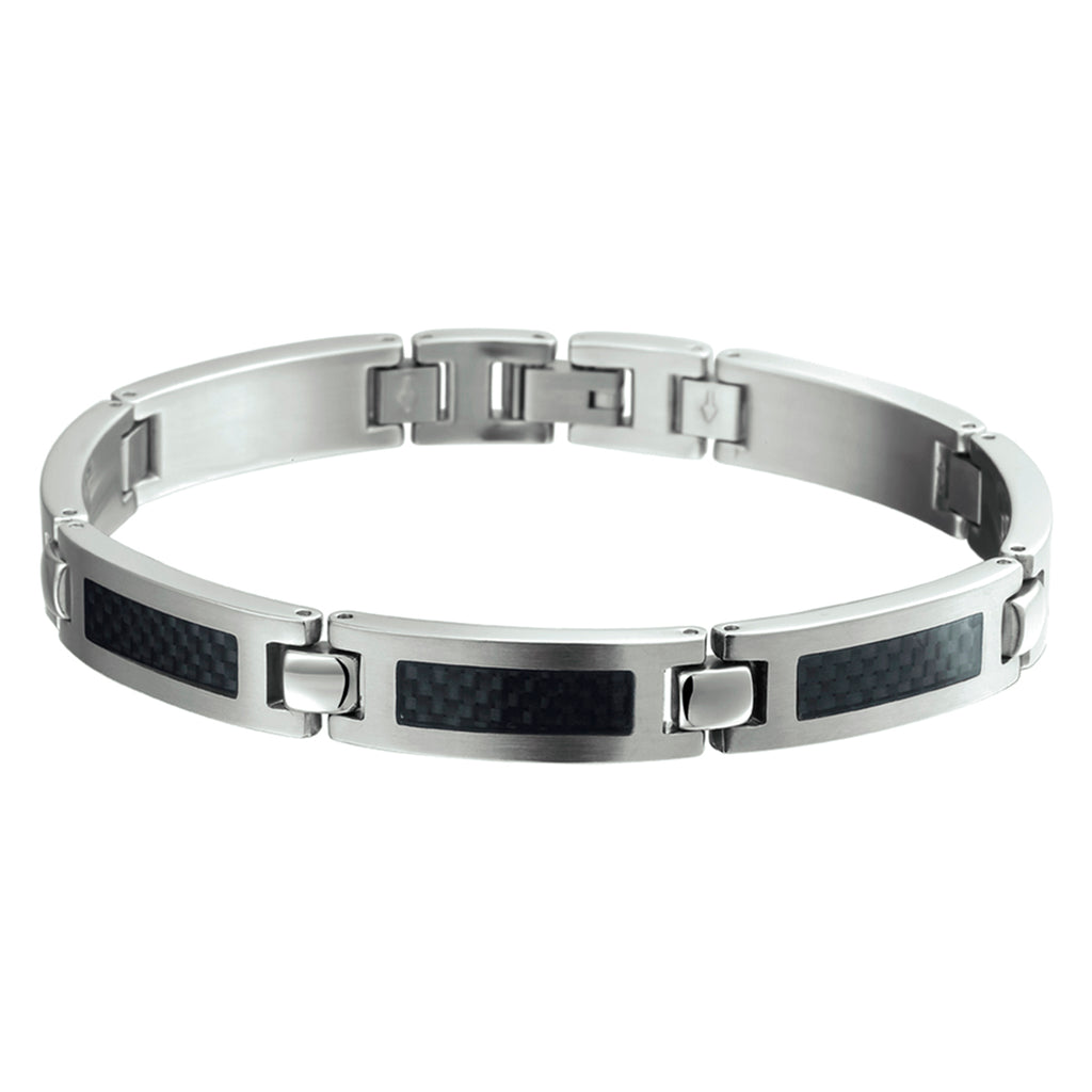 Armband Carbon Poly/matt 9 mm 21 cm Edelstahl