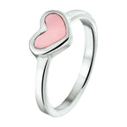 ring hart zilver wit