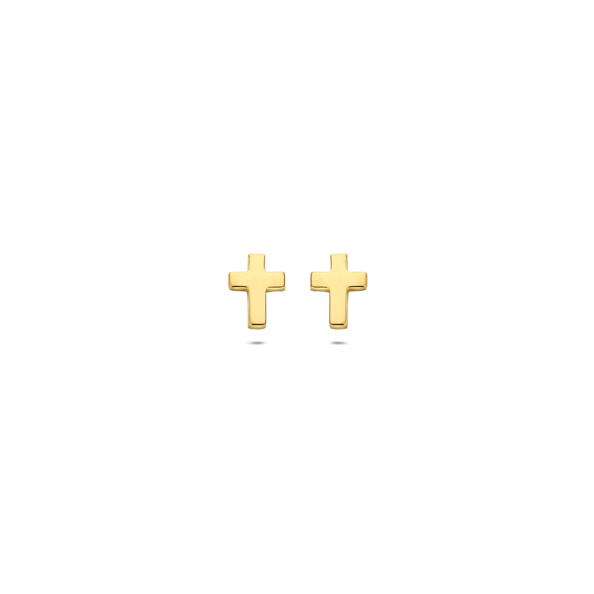 Kreuz-Ohrstecker aus 14-karätigem Gelbgold