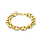Armband 12 mm 18 + 2 cm 3 Mikron Silber vergoldet (gelb)