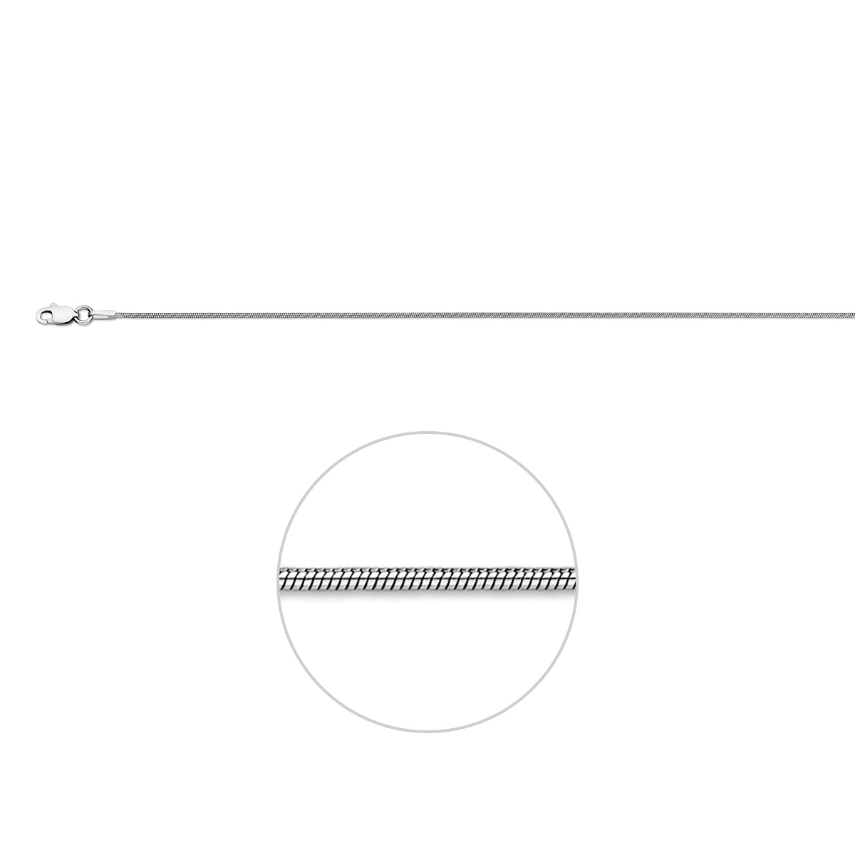 Schlauch ca. 0,9 mm, Silber rhodiniert