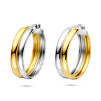 Ohrringe 23 mm 1 Mikron silbervergoldet (gelb/Rhodium)