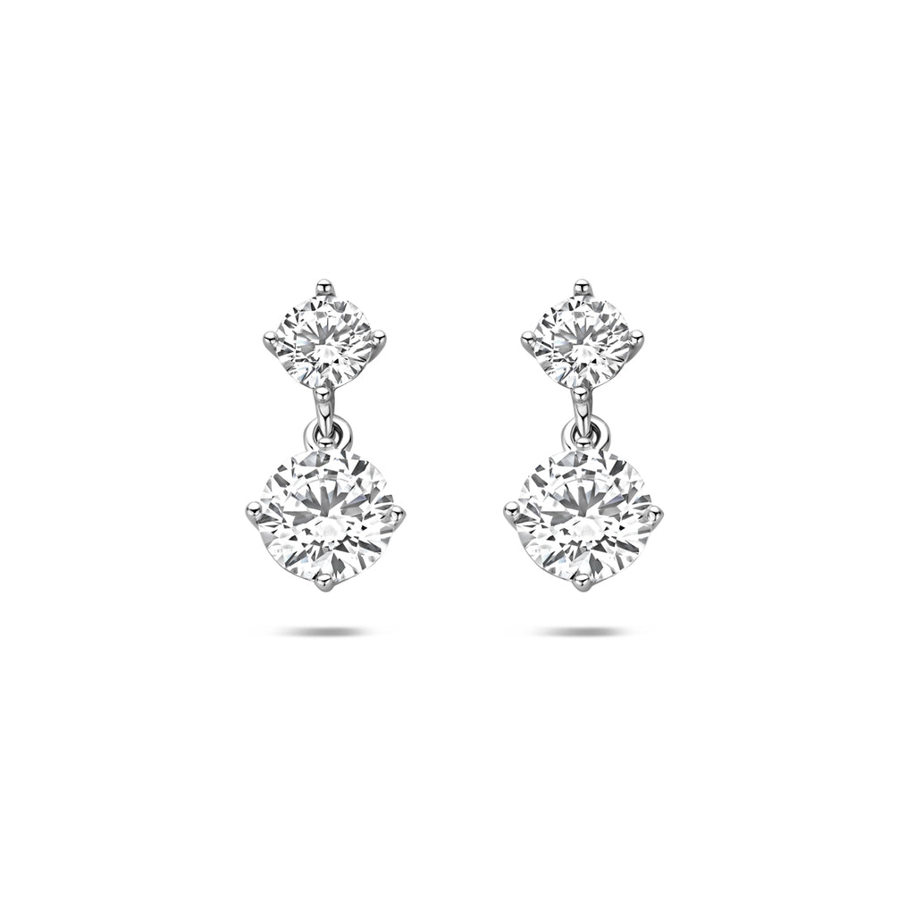 Ohrhänger Zirkonia 17 mm Silber rhodiniert