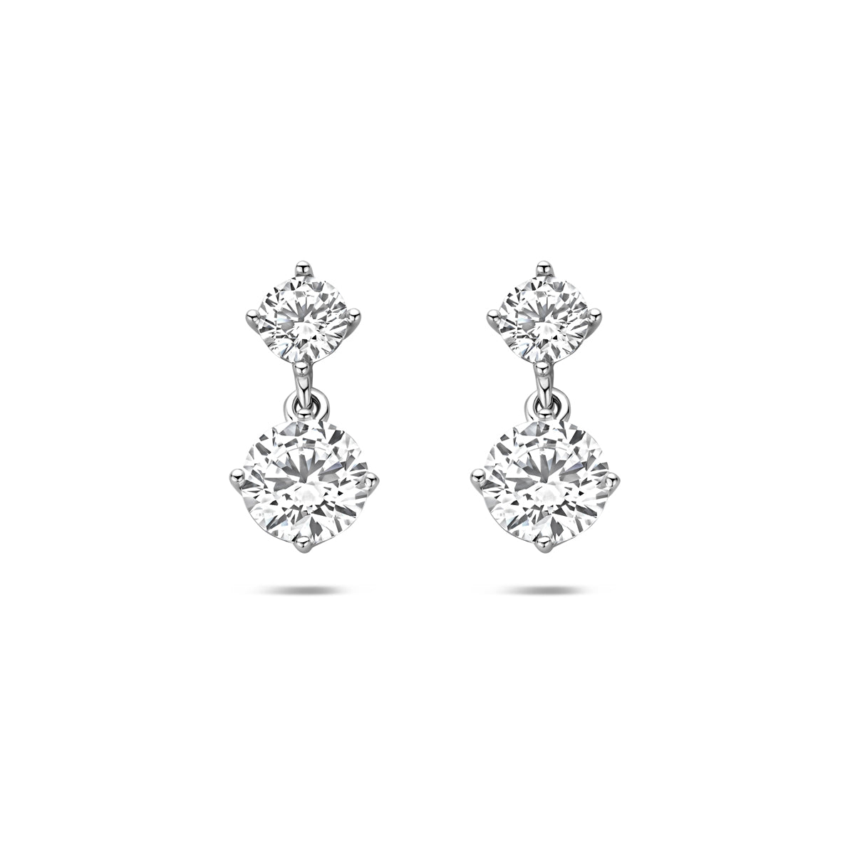 Ohrhänger Zirkonia 17 mm Silber rhodiniert