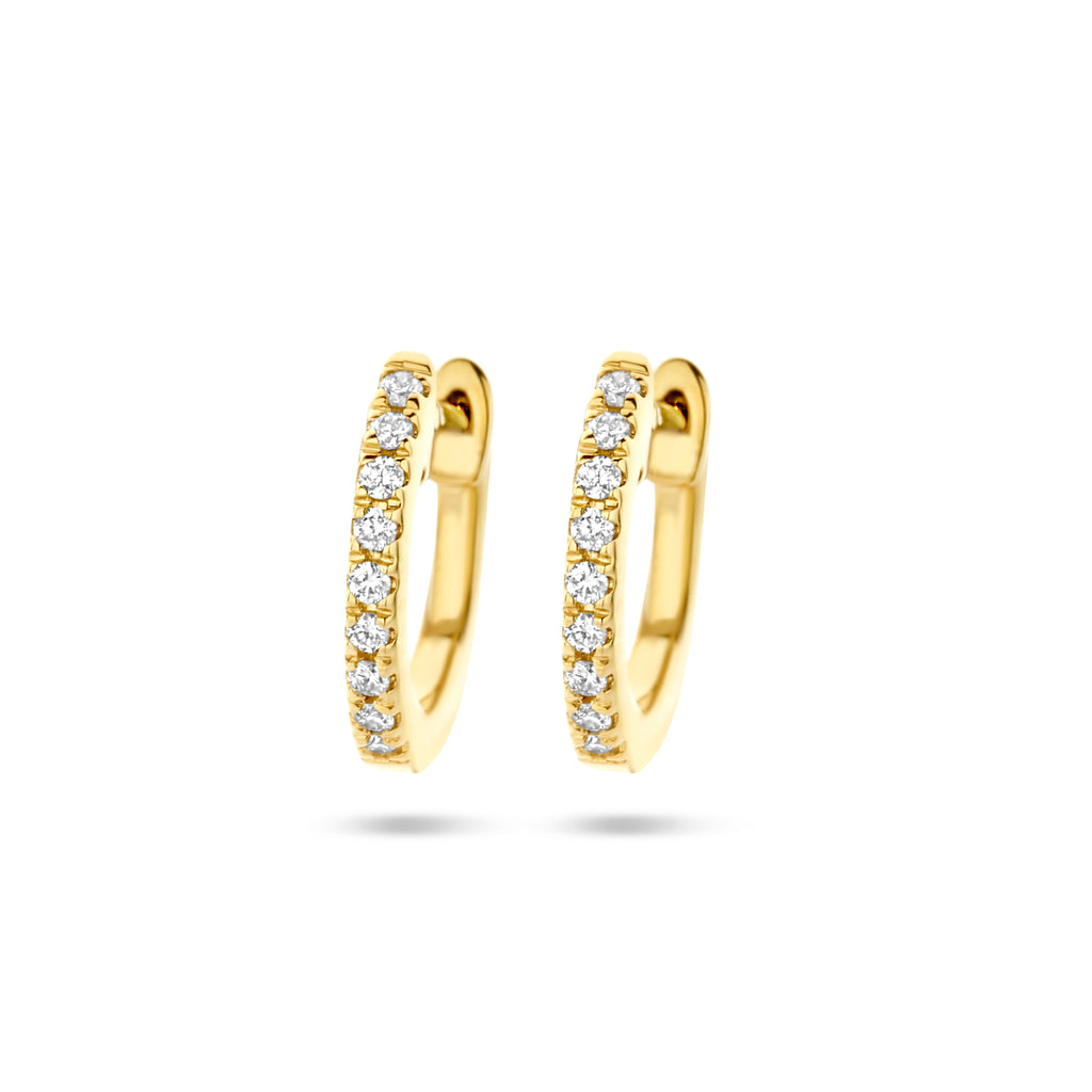 klapoorringen diamant 0.06ct (2x 0.03ct) h si 14K geelgoud