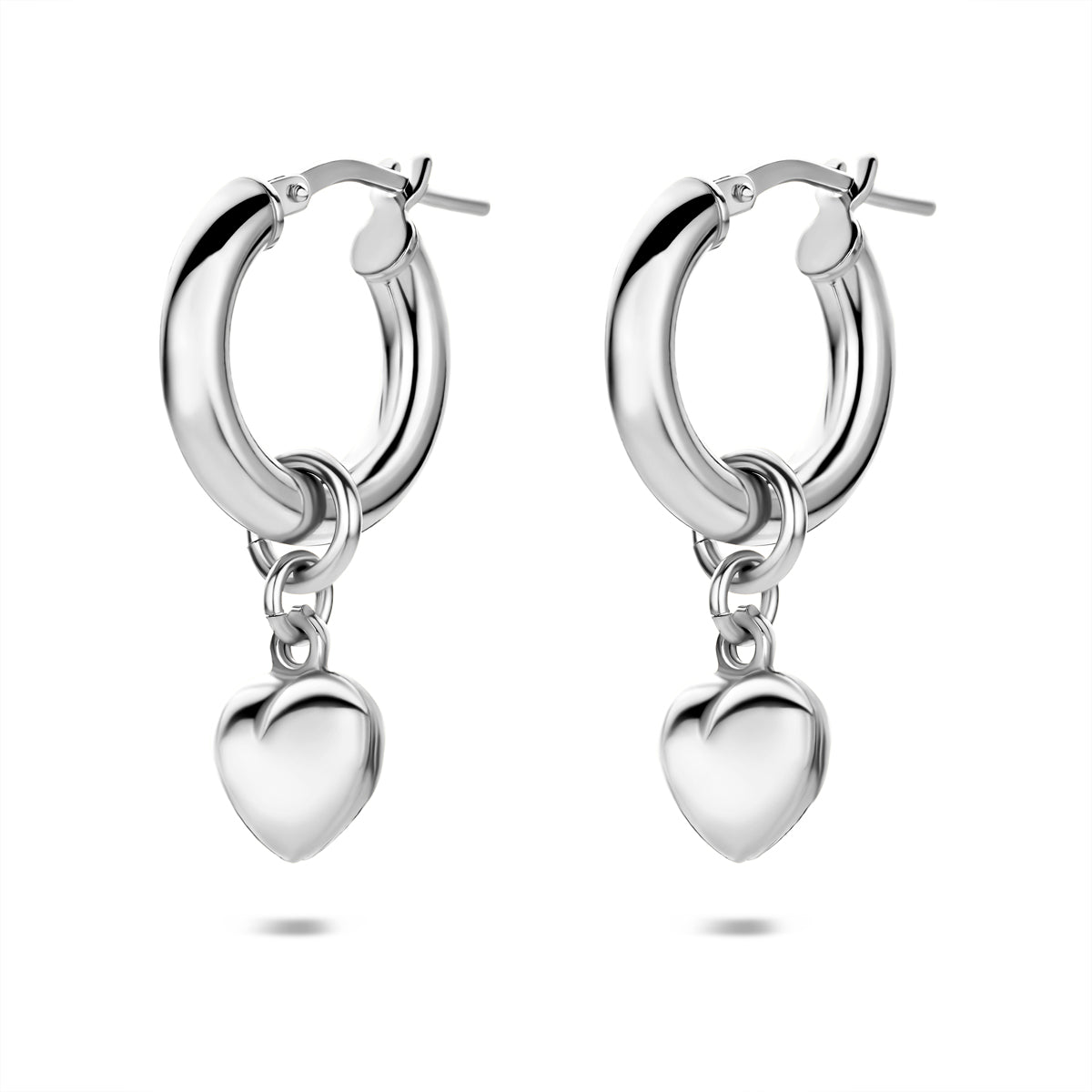 oorringen hartjes 30 mm zilver gerhodineerd