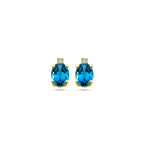 Ohrstecker London Blue Topas und Diamant 0,04 ct (2x 0,02 ct) H SI 14 K Gelbgold