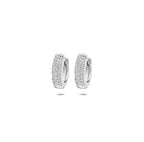 klapoorringen zirkonia 12 mm zilver gerhodineerd