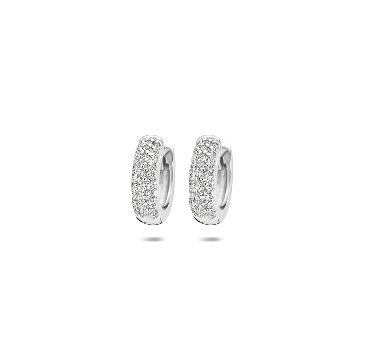 klapoorringen zirkonia 12 mm zilver gerhodineerd