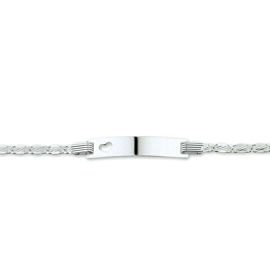 Gravurarmband Ankerplatte 5,0 mm 13 - 15 cm Silber weiß