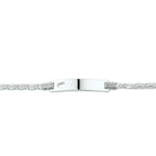 Gravurarmband Ankerplatte 5,0 mm 13 - 15 cm Silber weiß