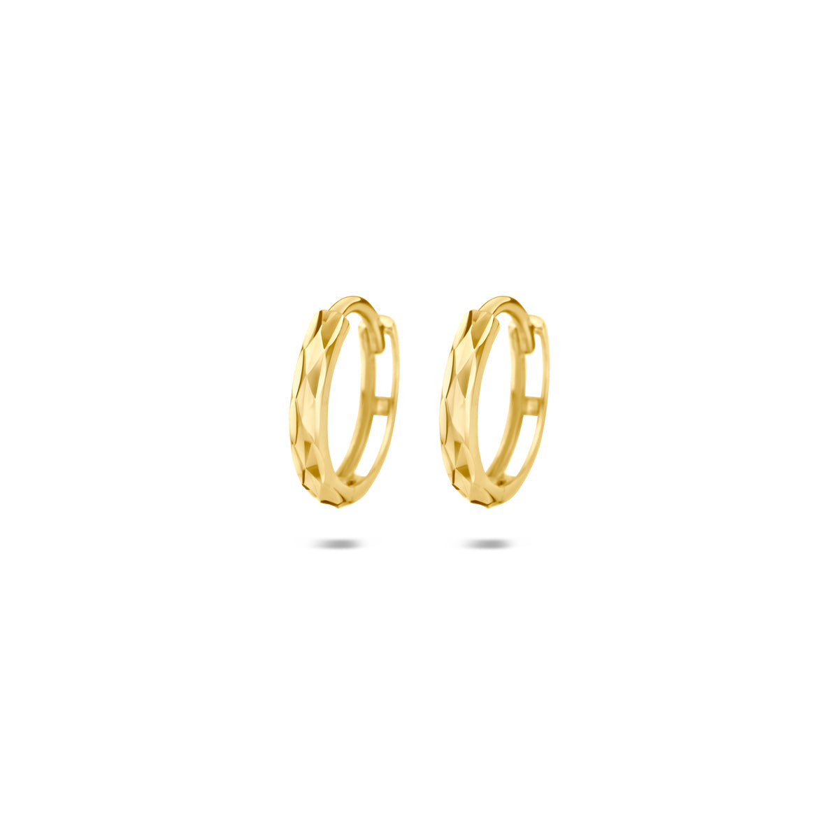 9k klapoorringen gediamanteerd 11,5 mm 9K geel