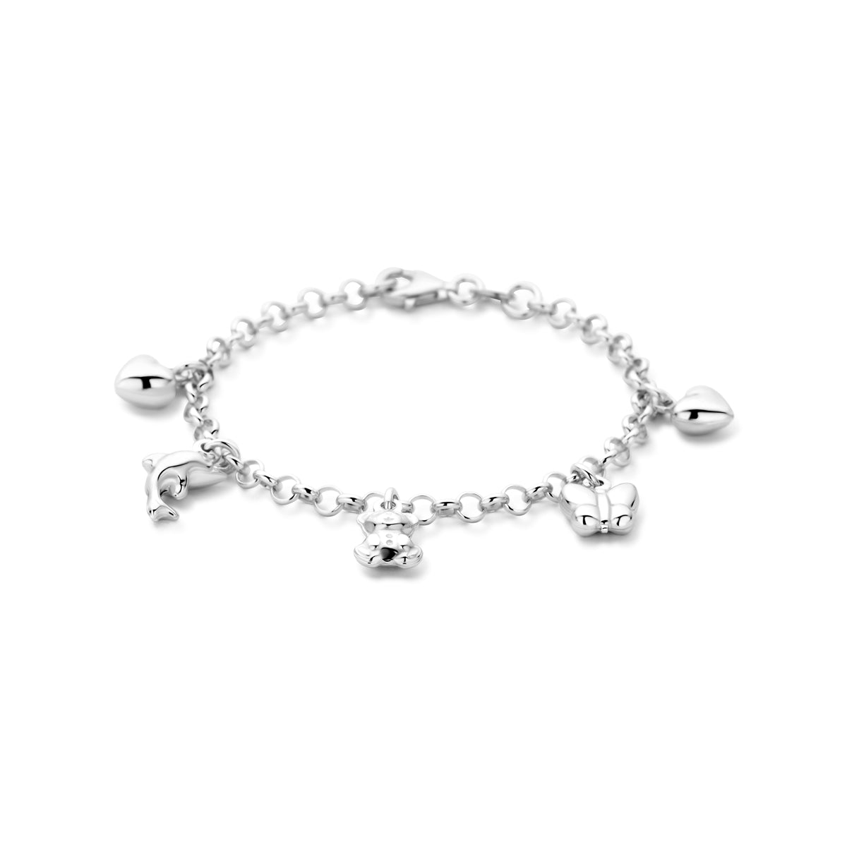 Armband verschiedene Charms 15 cm silberweiß