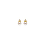 Ohrstecker Perle Zirkonia 7 mm 14K Gelbgold