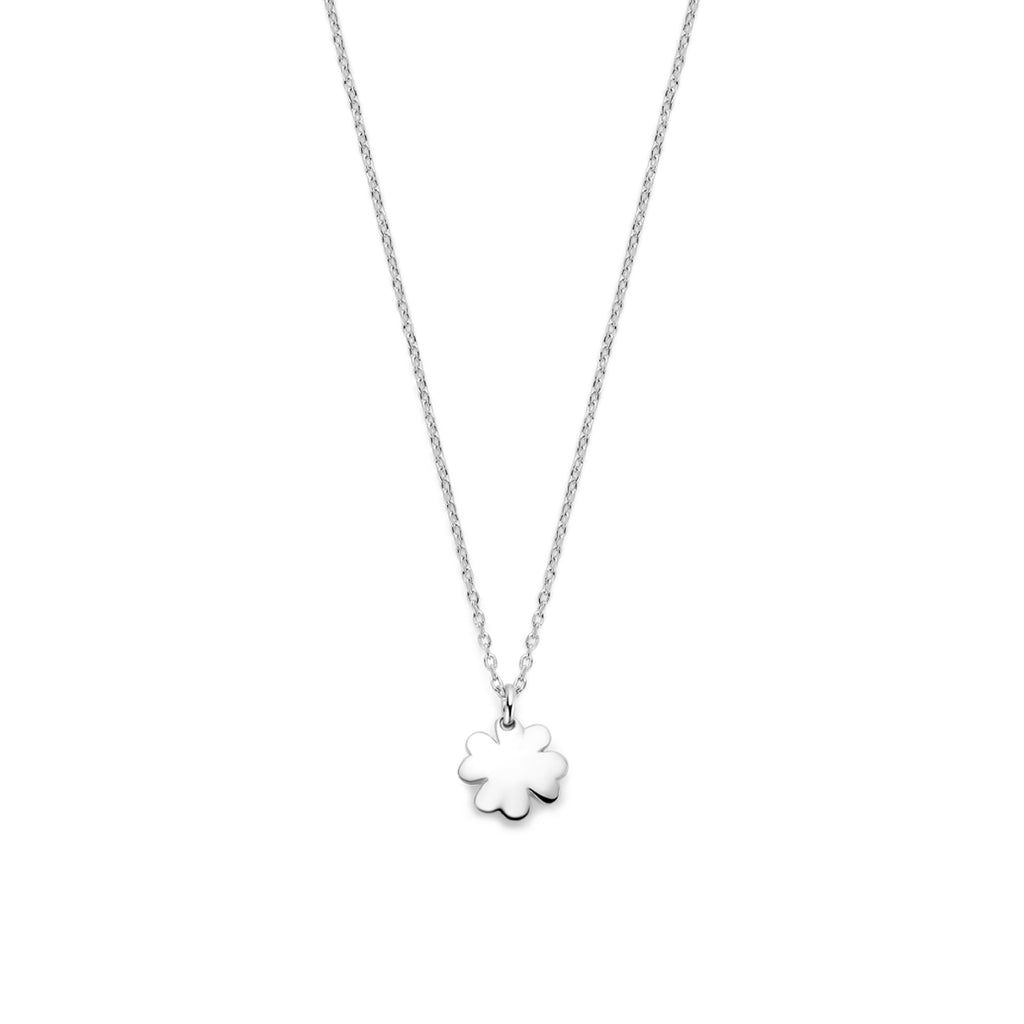 collier klavertje 36 + 4 cm zilver gerhodineerd