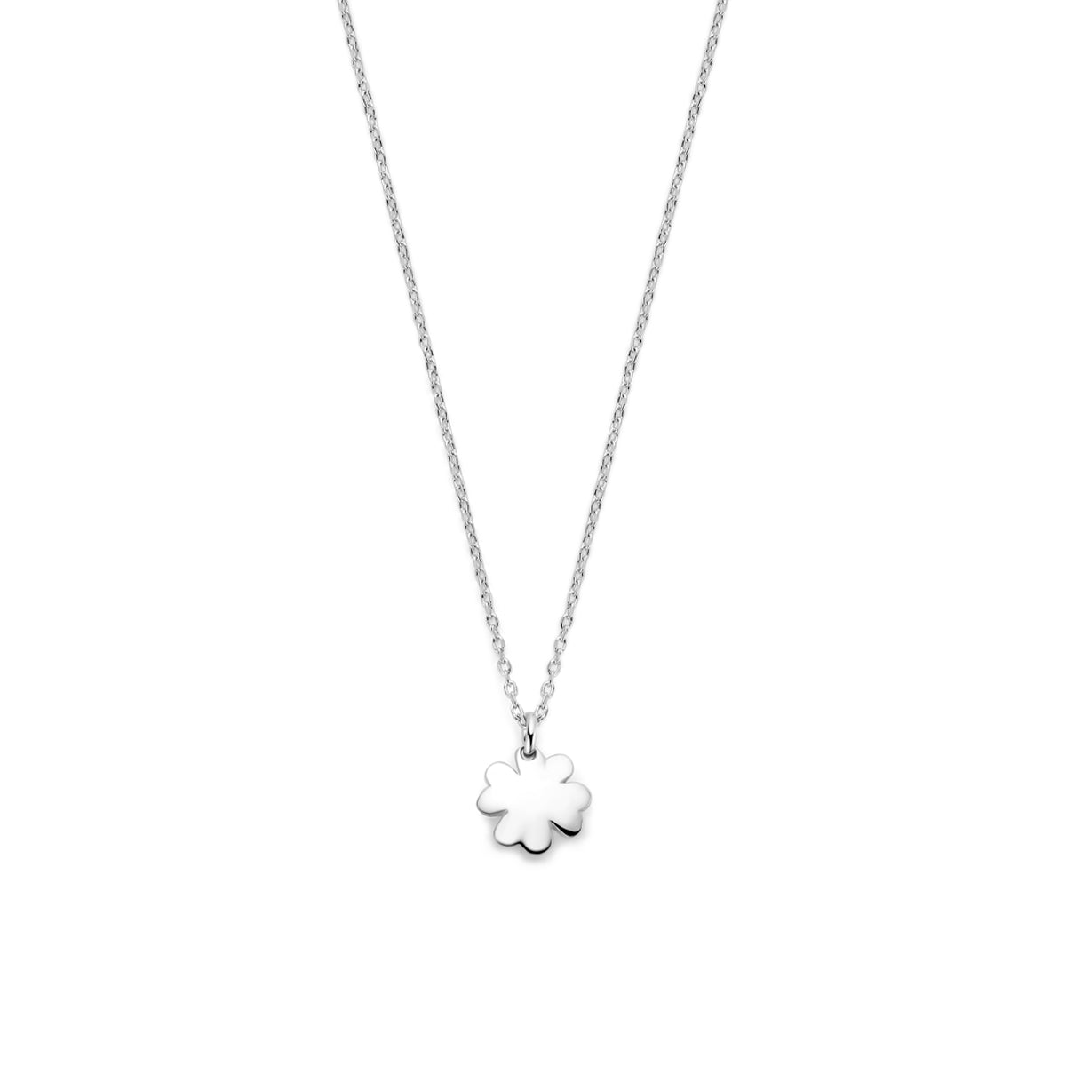 collier klavertje 36 + 4 cm zilver gerhodineerd