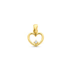 hanger hartje zirkonia 13 mm 14K geelgoud