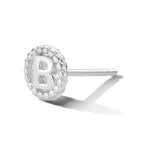 oorknop letter zilver gerhodineerd