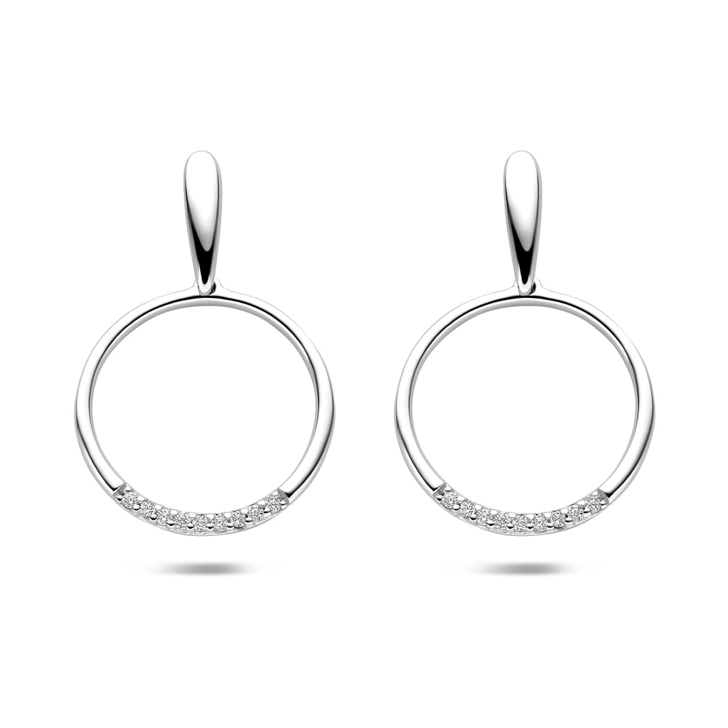 Ohrstecker Zirkonia 25 mm Silber rhodiniert