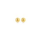 9 Karat Ohrstecker, diamantgeschliffen, 5 mm, 9 K Gelb