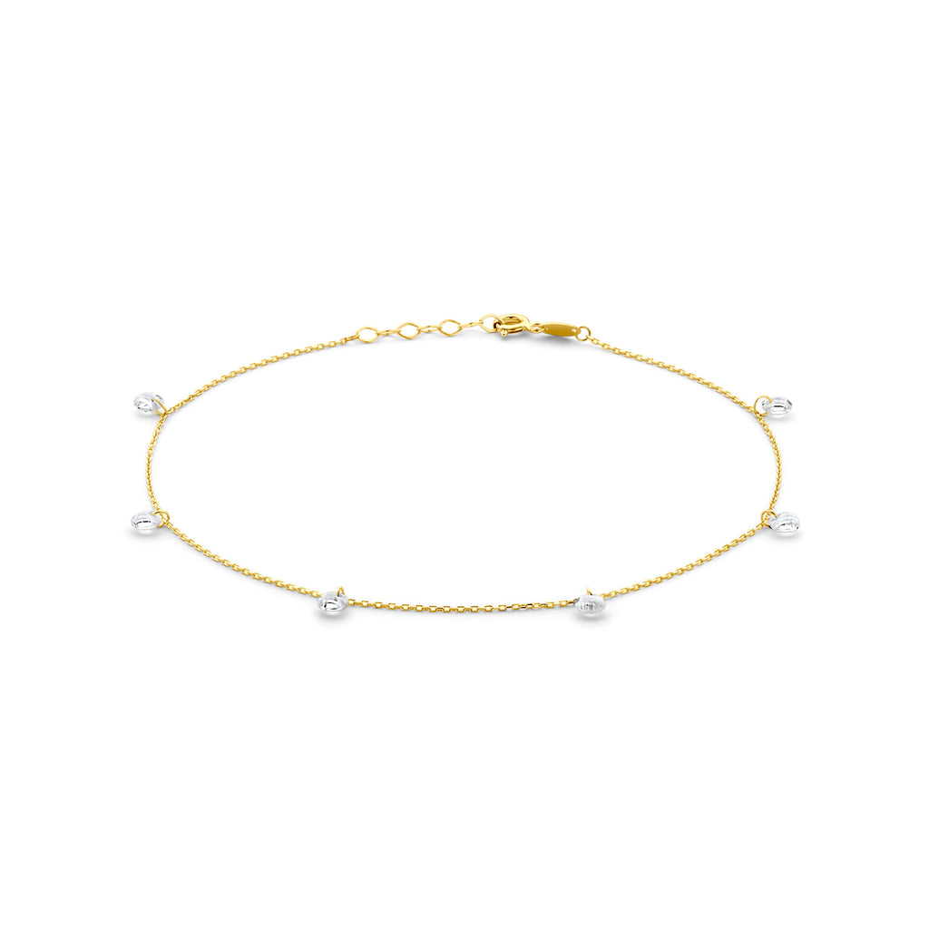Fußkettchen Zirkonia 24 + 2 cm 14K Gelbgold