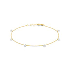 Fußkettchen Zirkonia 24 + 2 cm 14K Gelbgold