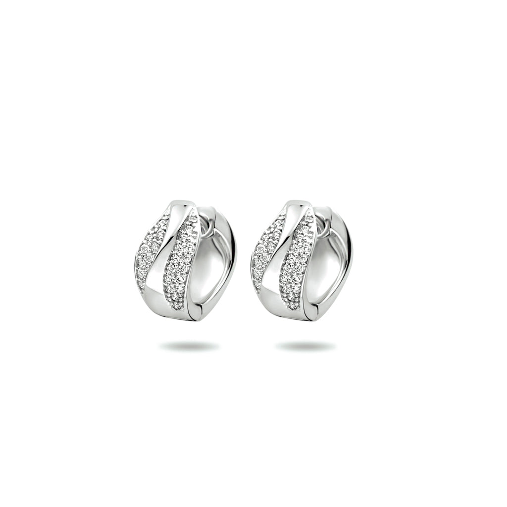 klapoorringen zirkonia zilver gerhodineerd
