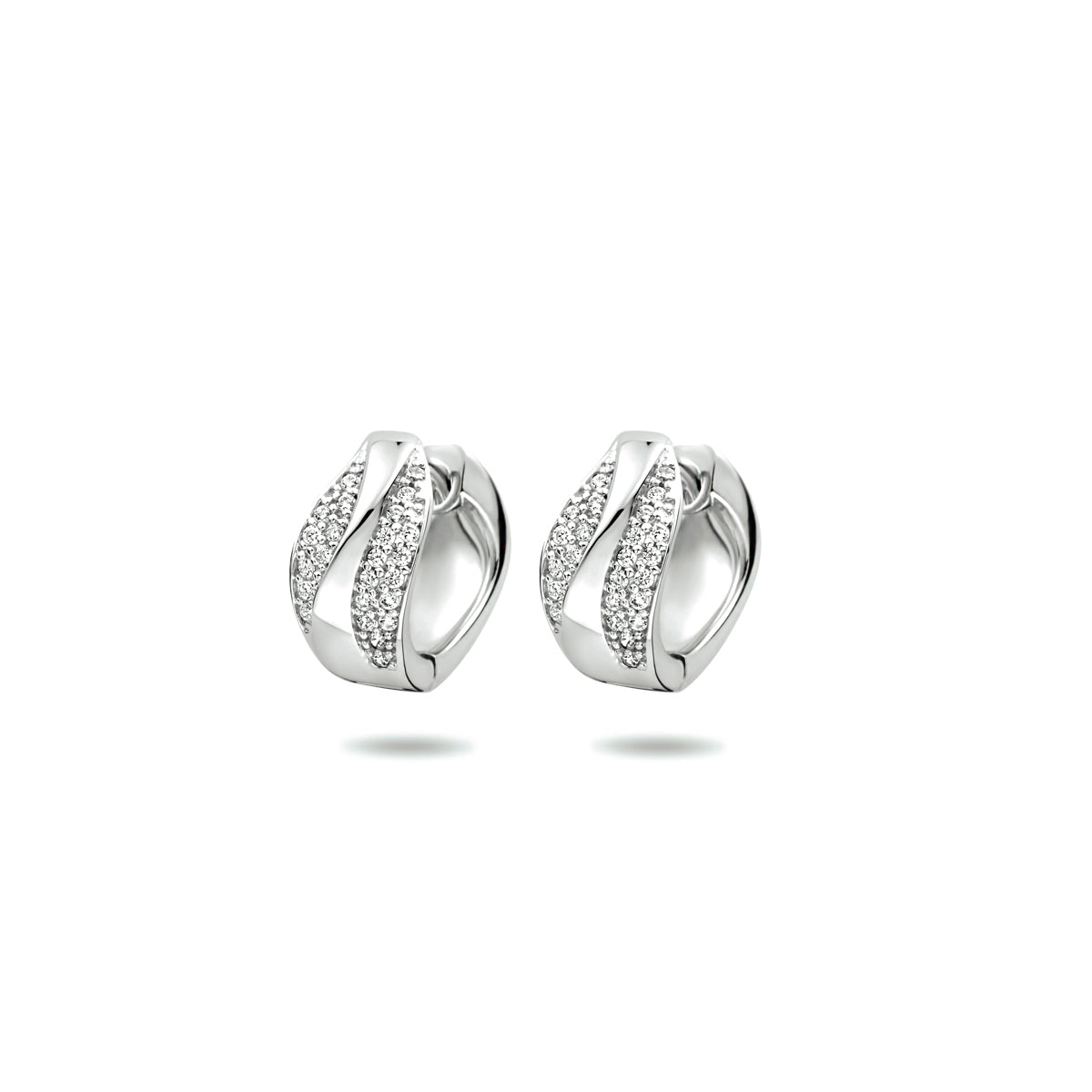 klapoorringen zirkonia zilver gerhodineerd
