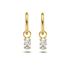 klapoorringen zirkonia 14K geelgoud